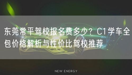 东莞常平驾校报名费多少？C1学车全包价格解析与性价比驾校推荐