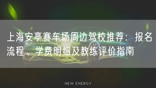 上海安亭赛车场周边驾校推荐:报名流程、学费明细及教练评价指南