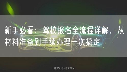 新手必看：驾校报名全流程详解，从材料准备到手续办理一次搞定