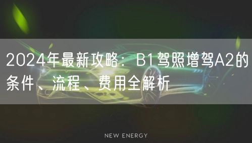 2024年最新攻略：B1驾照增驾A2的条件、流程、费用全解析