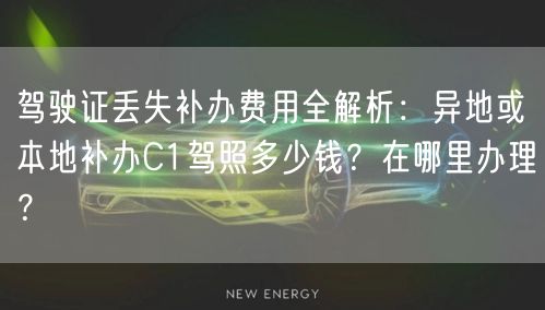驾驶证丢失补办费用全解析：异地或本地补办C1驾照多少钱？在哪里办理？