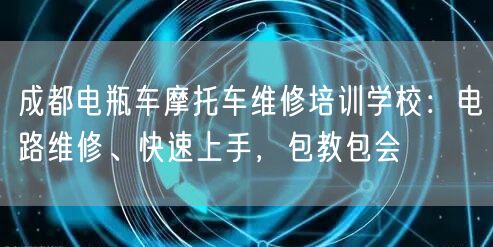 成都电瓶车摩托车维修培训学校:电路维修、快速上手,包教包会 成都电瓶车摩托车维修培训学校:电路维修、快速上手,包教包会
