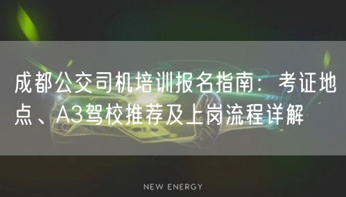成都公交司机培训报名指南：考证地点、A3驾校推荐及上岗流程详解