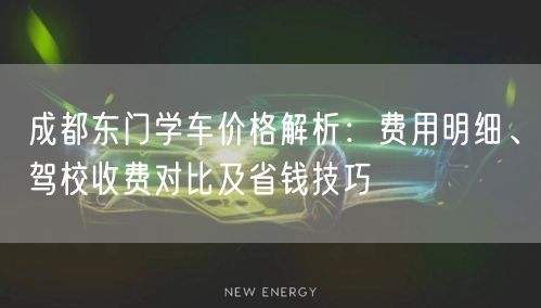 成都东门学车价格解析：费用明细、驾校收费对比及省钱技巧