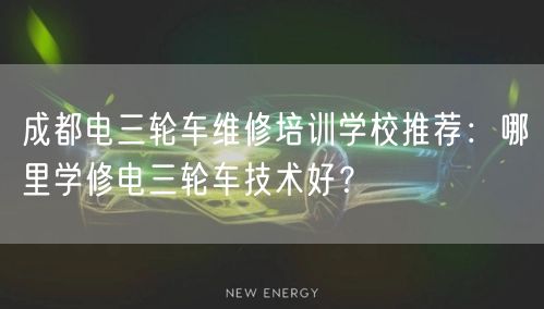 成都电三轮车维修培训学校推荐：哪里学修电三轮车技术好？