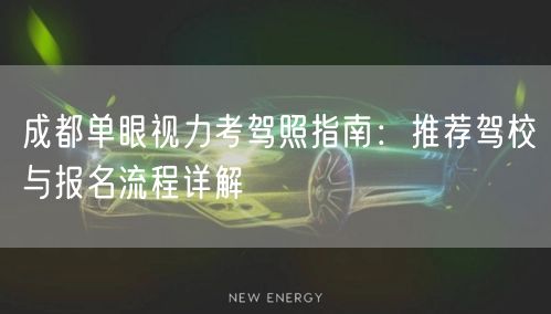 成都单眼视力考驾照指南：推荐驾校与报名流程详解
