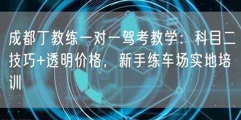 成都丁教练一对一驾考教学:科目二技巧+透明价格,新手练车场实地培训 成都丁教练一对一驾考教学:科目二技巧+透明价格,新手练车场实地培训